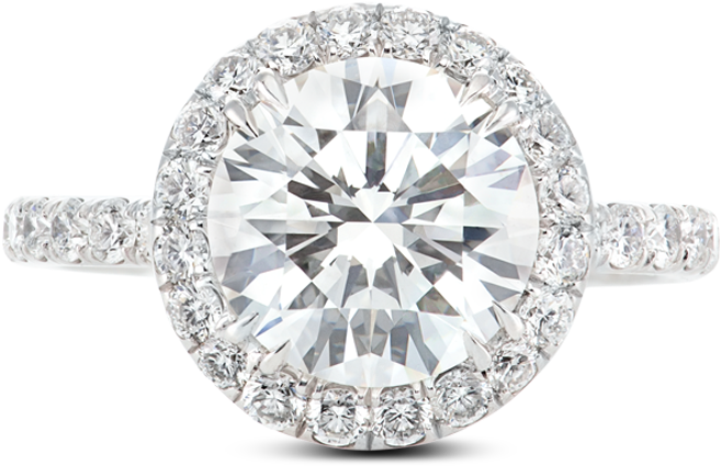 Ring Tiara Halo Round Diamond Crown Basket Pink - Pre-engagement Ring (1000x1000), Png Download