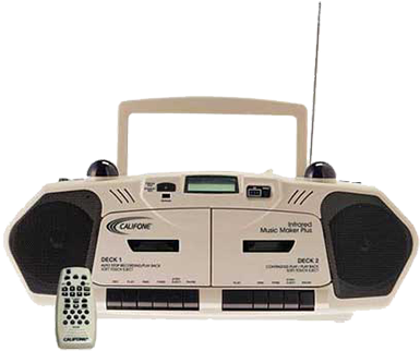 2395ir Infrared Dual Cassette Cd Player Boom Box - Lg Boombox Cassette Cd (400x333), Png Download
