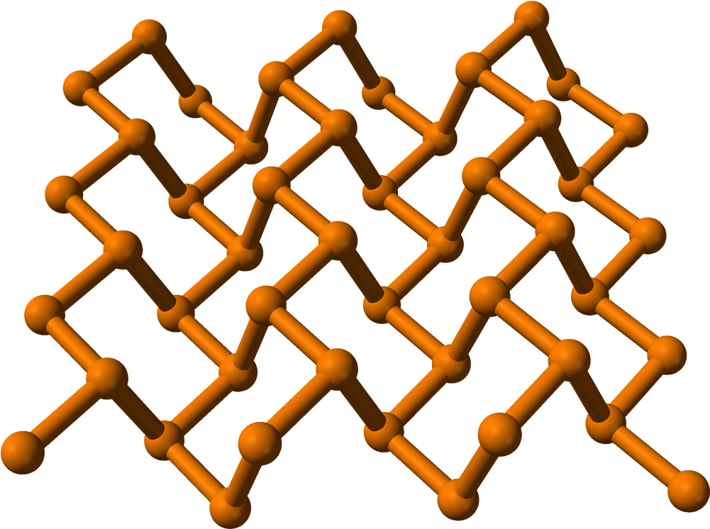 Black Phosphorus Sheet A 3d Balls - Black Phosphorus Structure (1100x845), Png Download