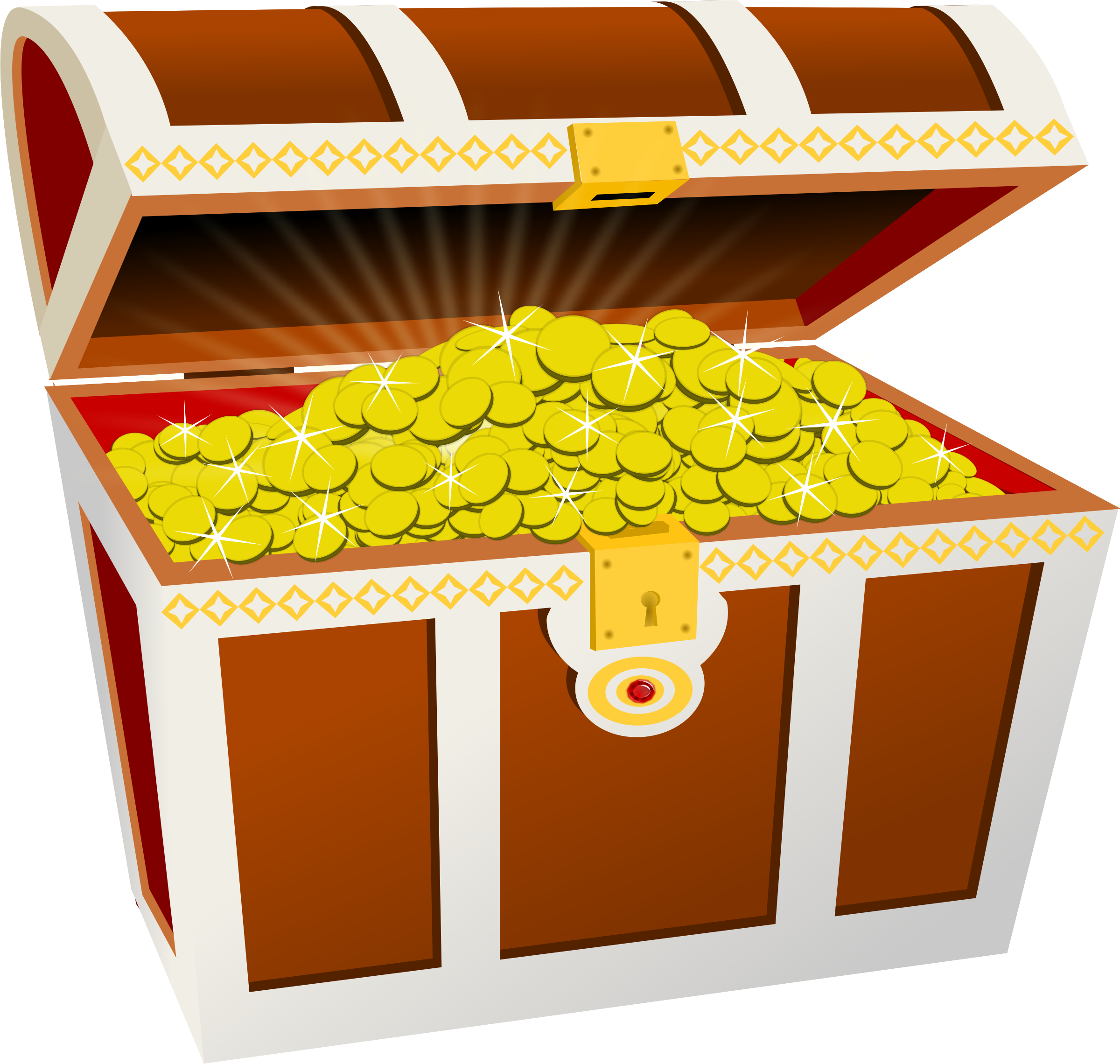 Treasure Chest Transparent Images - Gold Coin Box Png (1024x973), Png Download