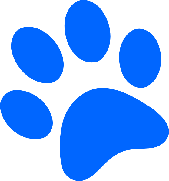 Png Free Download Bobcat Prints Blue Tiger Library - Blue Dog Paw Print (558x597), Png Download