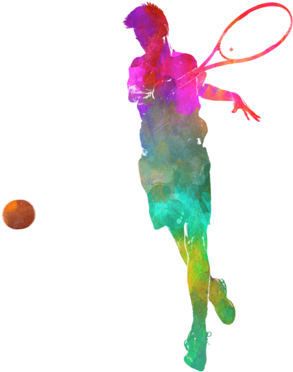 Bleed Area May Not Be Visible - Man Tennis Player 01 In Watercolor (560x700), Png Download