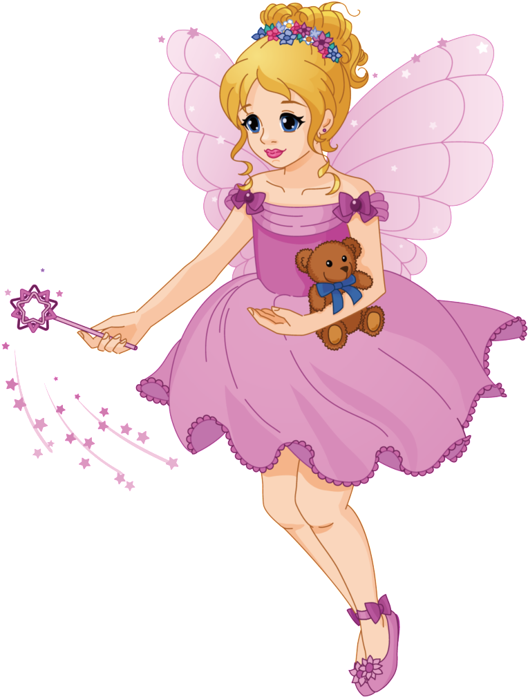 Pink Fairy Flower Fairy Pattern Elements - Cute Princess Girl Cartoon (1024x1024), Png Download