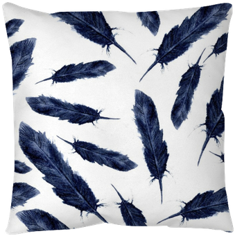 Watercolor Blue Birds Feathers Boho Pattern - Redbubble Watercolor Blue Feathers Scarf (400x400), Png Download