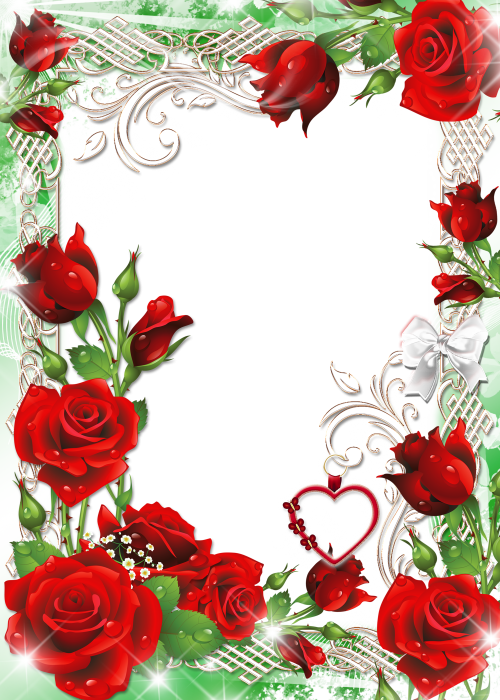 Valentines Flower Angels Frame Png - Цветочные Рамы Для Фото (500x700), Png Download