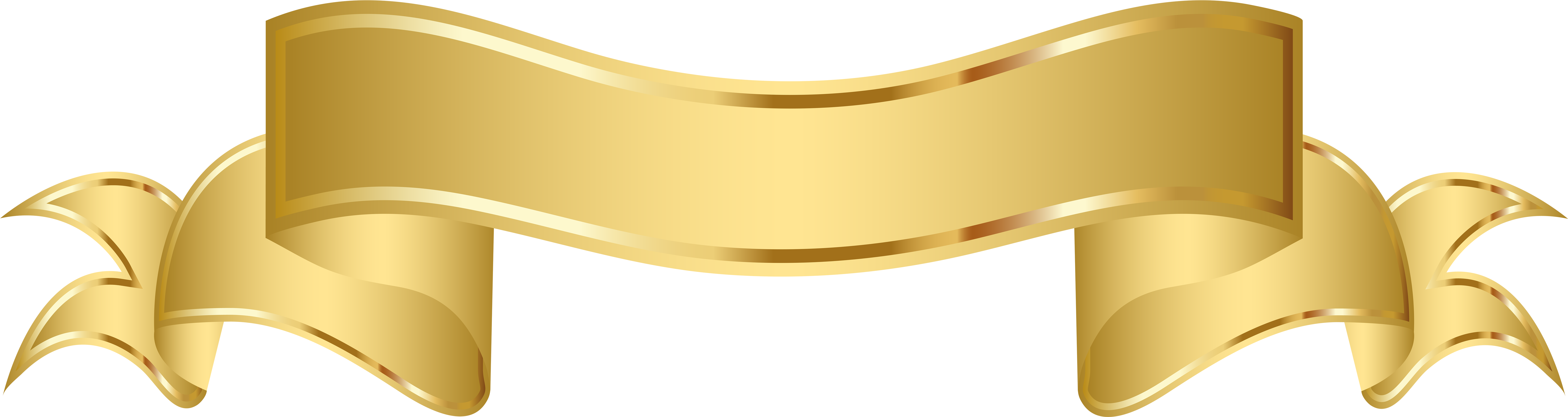 Gold Banner Clipart Png Image - Ribbon Banner Gold Png (8000x2212), Png Download