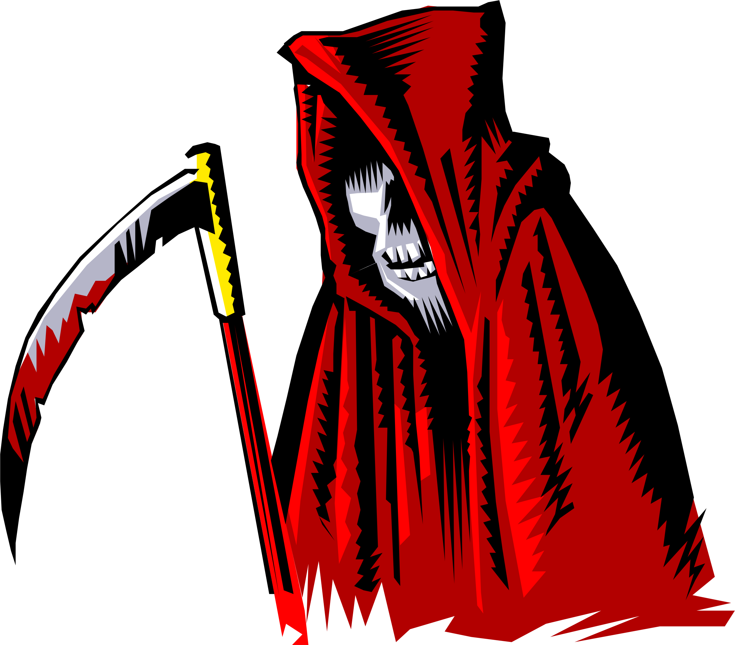 Big Image - Grim Reaper Cartoon Red (2354x2065), Png Download