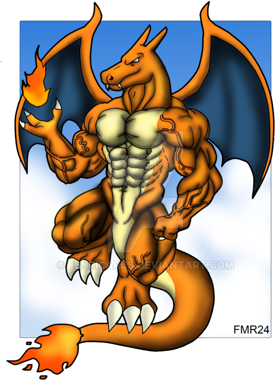 Charizard By Fenricarus-d5osem2 - Ripped Charizard (600x797), Png Download