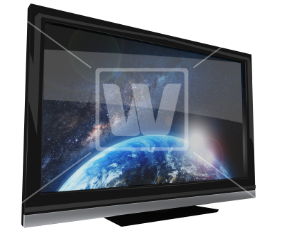 Flat Tv Png - Galaxy All Weltraum Designer Wanduhr Modernes Wanduhren (550x366), Png Download