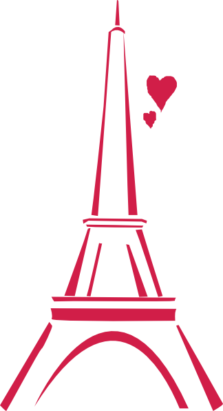 Love Paris Pink Clip Art At Clker - Pink Eiffel Tower Clip Art (324x596), Png Download