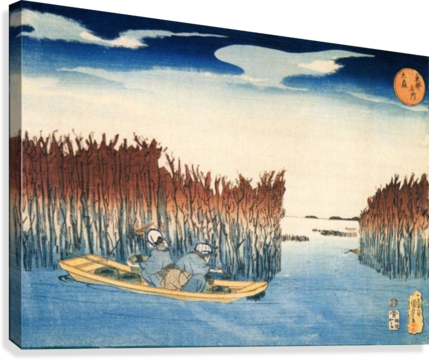 Omori Rice Canvas Print - Giclee Painting: Utagawa's Seaweed Gatherers At Omori, (429x360), Png Download
