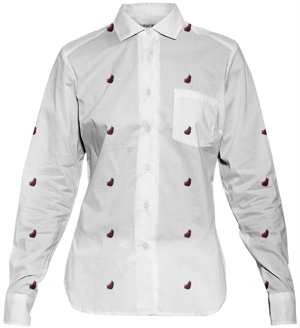 Eggplant Emoji Shirt $82 - Long-sleeved T-shirt (596x663), Png Download
