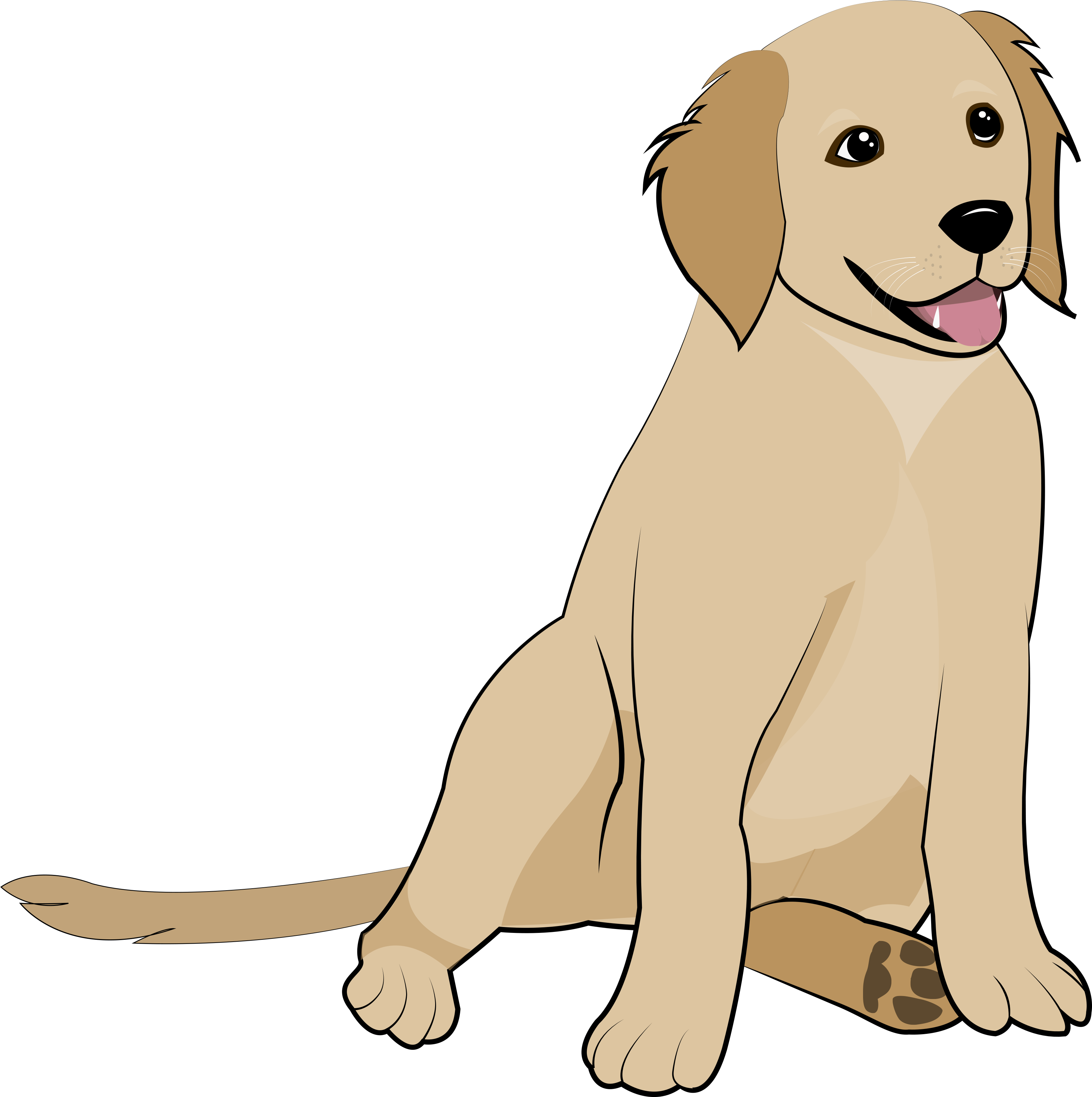 5 Golden Retriever Puppy - Golden Retriever Art Png (6173x4207), Png Download