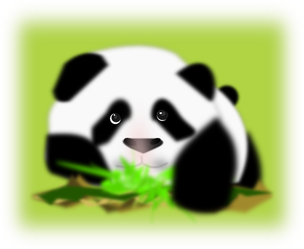 Panda With Plants Svg Clip Arts 600 X 492 Px (600x492), Png Download