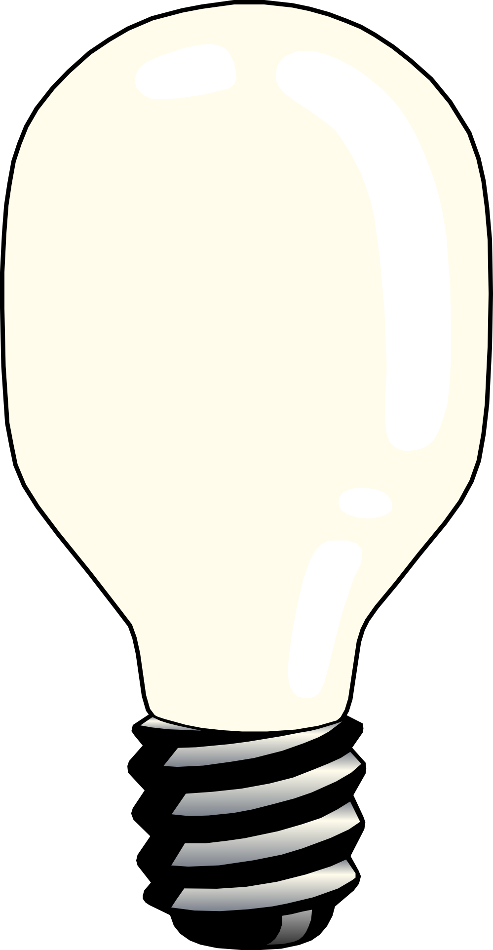 Cfl Light Bulb Clip Art Clipart Cliparts For You - Incandescent Light Bulb (999x1924), Png Download