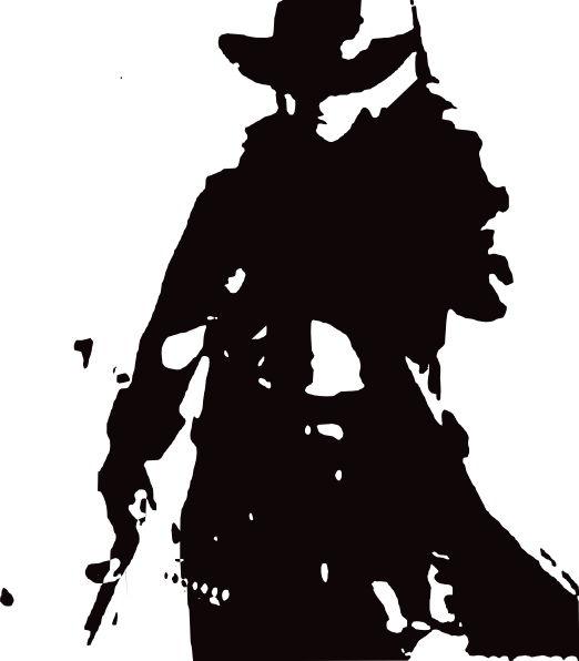 Small - Cowboy Art Black And White (522x596), Png Download