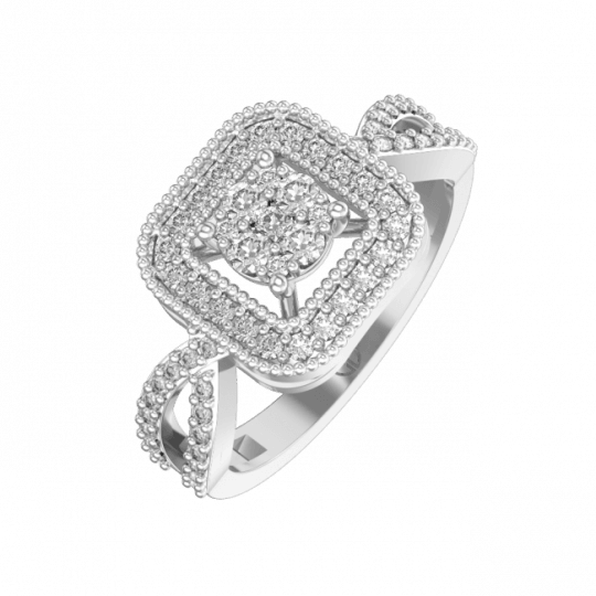 Imperial Crisscross Diamond Ring In White Gold For - Engagement Ring (540x540), Png Download