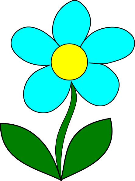 This Free Clipart Png Design Of Blue Flower (444x594), Png Download