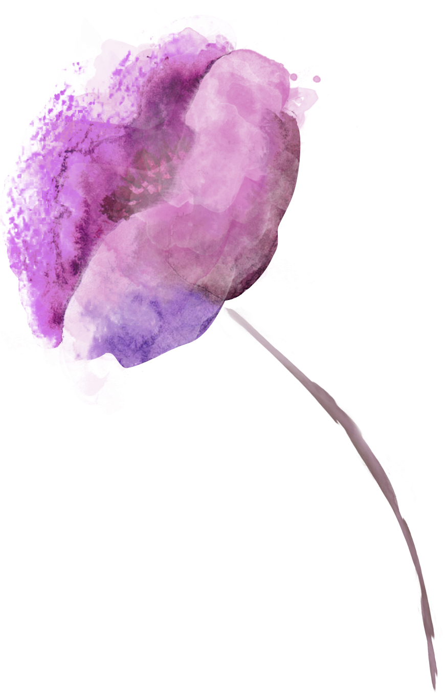 Vegetaux Aquarelle Fleur Coquelicot Violet - Watercolor Paint (872x1356), Png Download