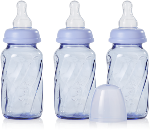 4oz Lavenderpng - Evenflo Feeding 4 Ounce 3 Pack Classic Plus Vented (550x550), Png Download