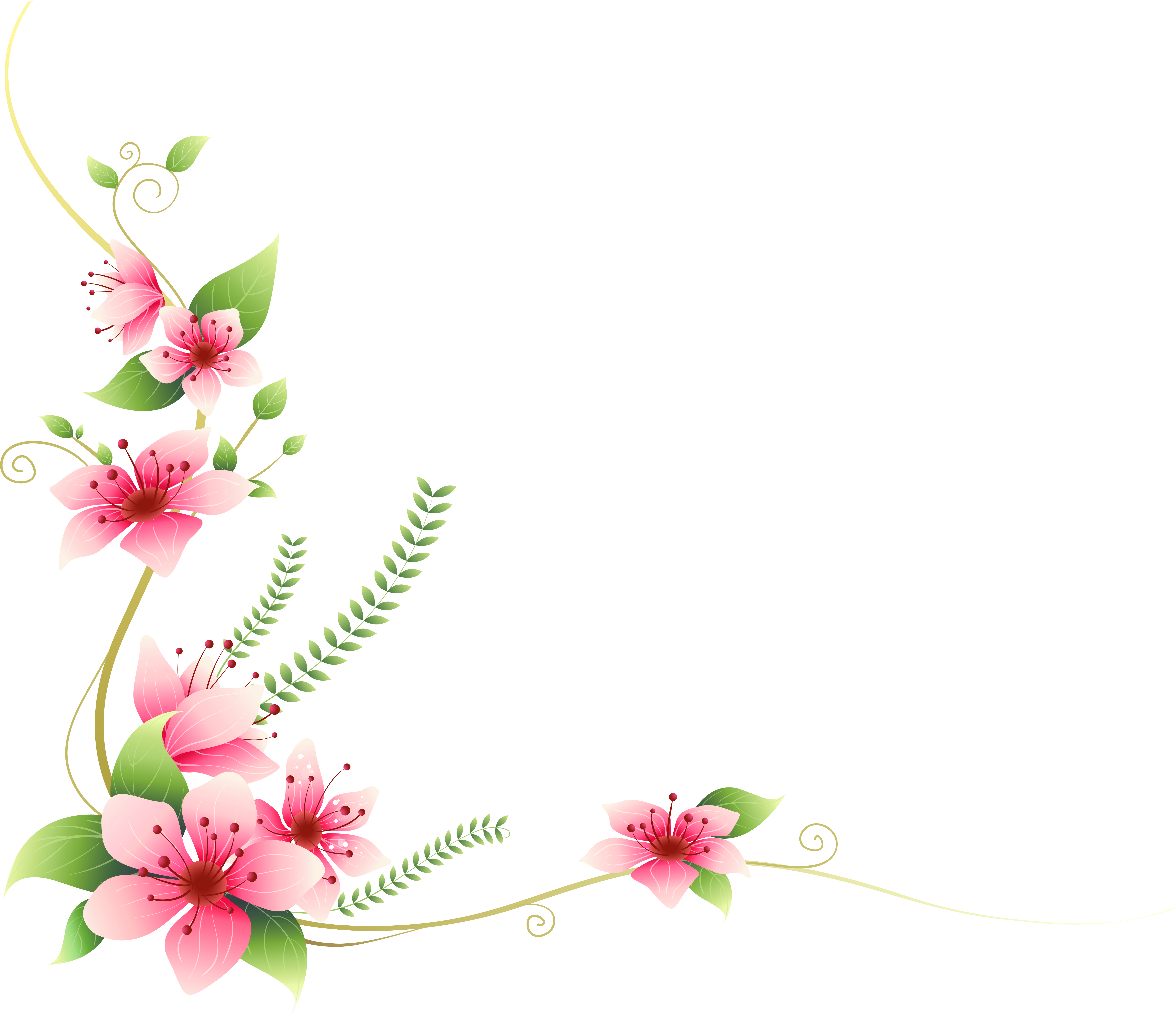 Clip Art Pink Flowers Png Clip Art Image Places - Happy Friendship Day To Best Friend (6364x5486), Png Download