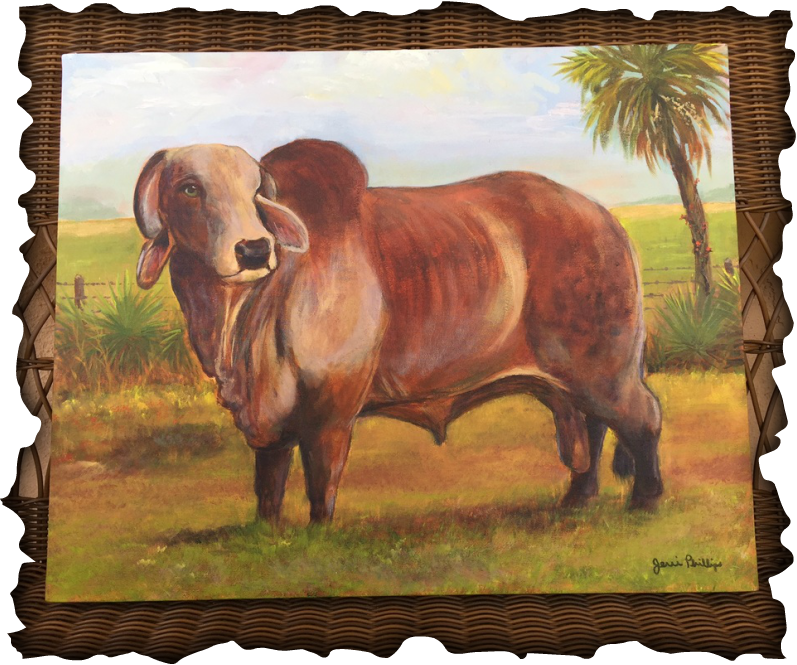 Brahman Bull By Jerri Phillips On Exhibit At The Manatee - Michael Godard (797x665), Png Download