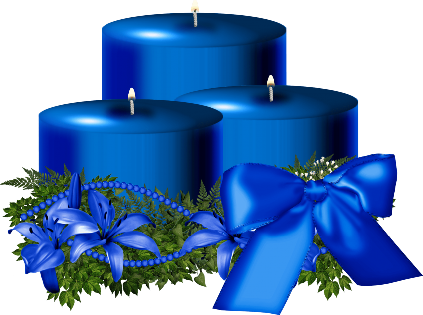 Free Png Blue Christmas Candle Png Images Transparent - Blue Christmas Candle Png (850x634), Png Download