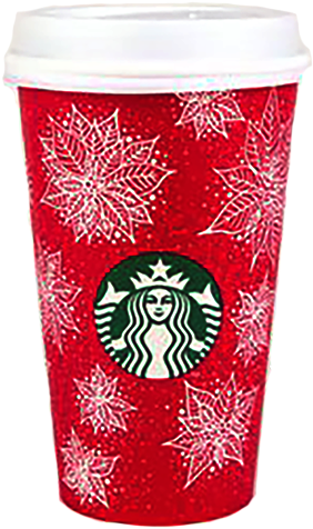 Starbucks Red Cup Png Clip Art Black And White Library - Starbucks Red Cup Transparent (412x553), Png Download