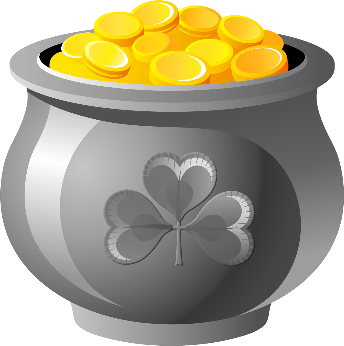Pot Of Gold St Patricks (1179x1178), Png Download