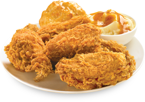 3 Pc Wings - Crispy Fried Chicken (490x390), Png Download