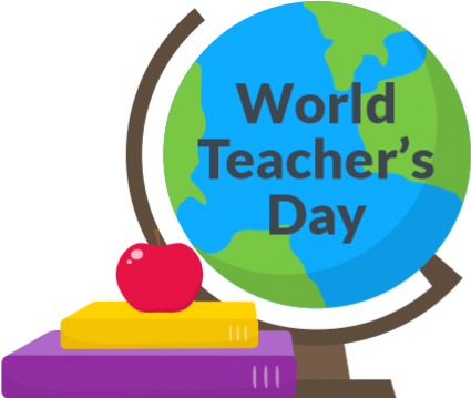 Happy Teachers Day Png Photo - World Teachers Day Logo (600x360), Png Download