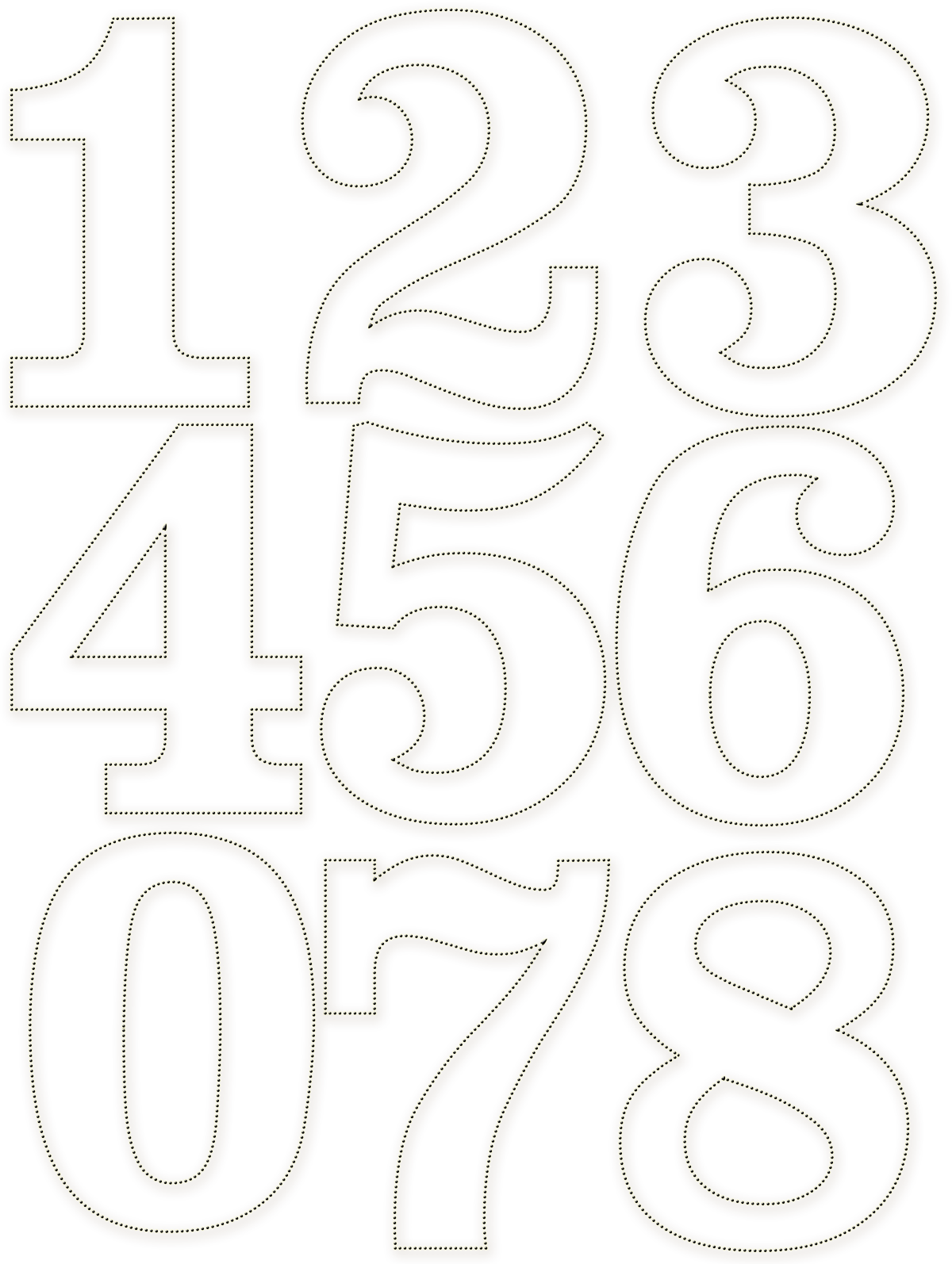 Dotted Numbers Download - Line Art (1200x1594), Png Download