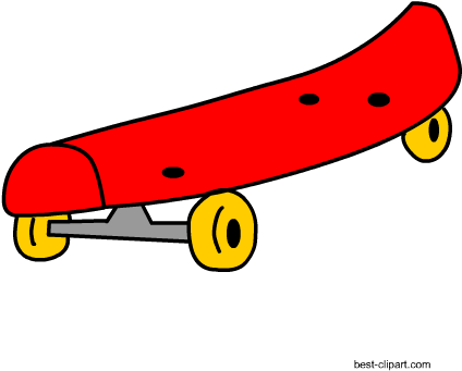Download Red Skate Board, Free Png Clip Art - Portable Network Graphics PNG  Image with No Background 