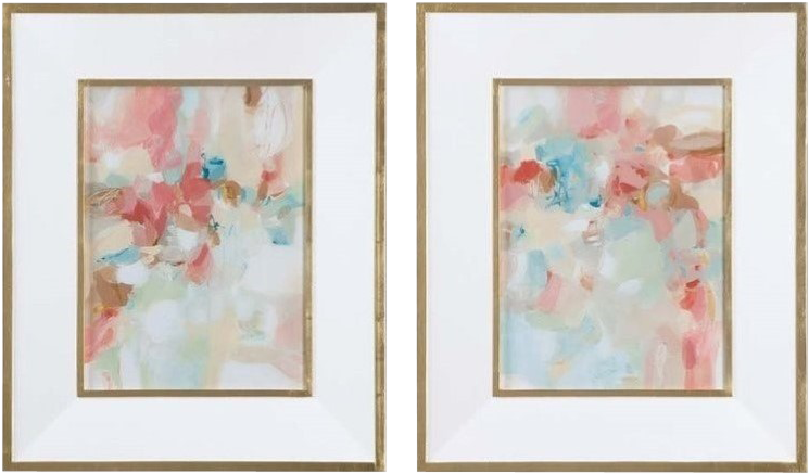 Touch Of Blush And Rosewood Fences Art, S/2 (798x798), Png Download