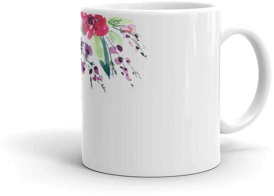 Watercolor Floral Mug - Mug (1000x1000), Png Download