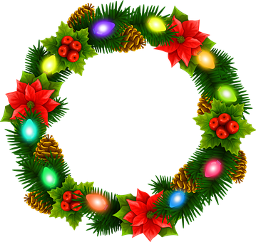 Download Christmas Lights Wreath - Corona De Flores De Navidad PNG Image with No Background Download Christmas Lights Wreath - Corona De Flores De Navidad PNG Image with No Background