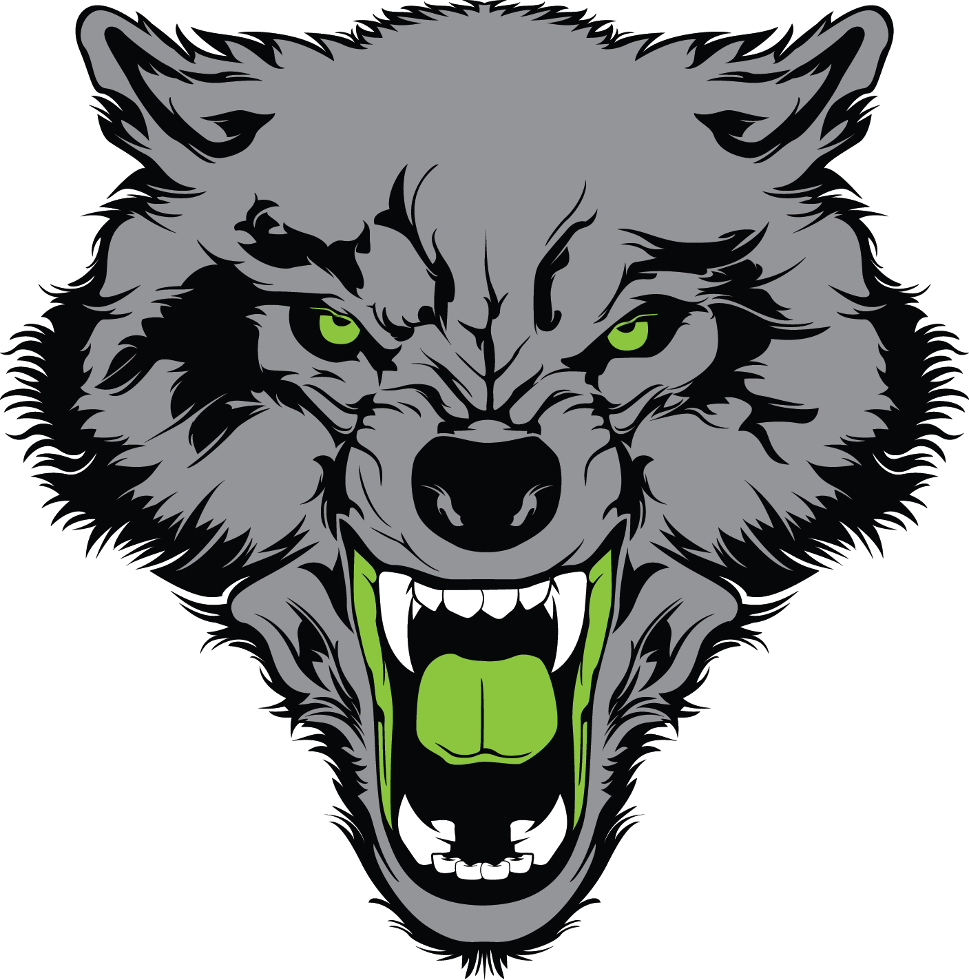 Angry Wolf Head Png (1407x1423), Png Download