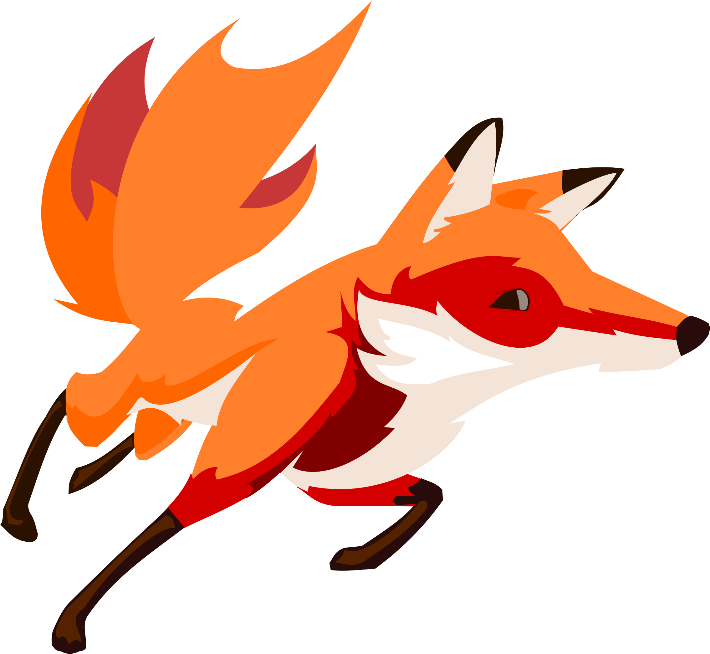 Drawing Fox Running Art - Png Fox Running Cartoon (851x750), Png Download