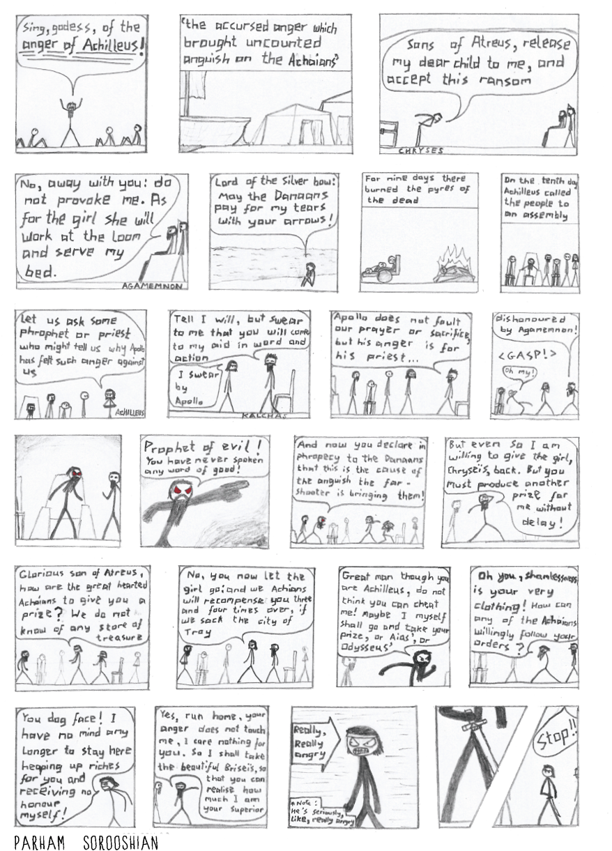 Clip Freeuse Download Achilles Drawing Iliad - Monochrome (900x1239), Png Download