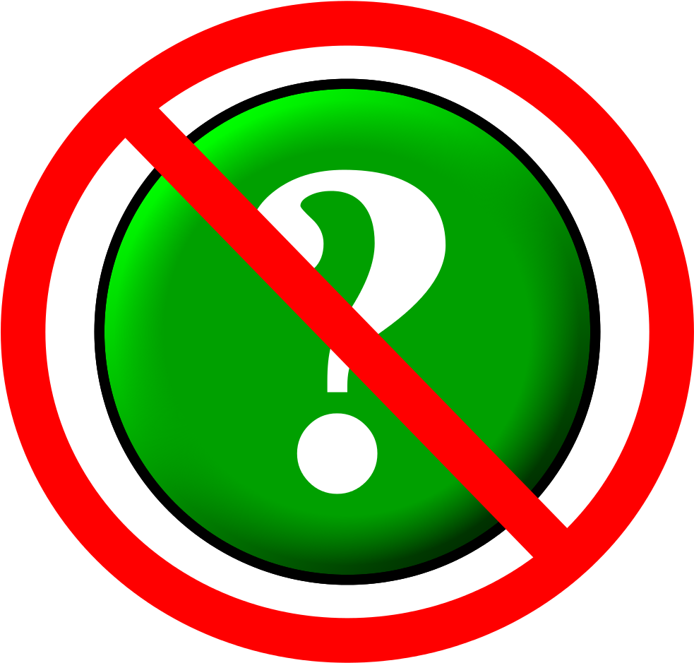 Circle No Questions - Question Mark Crossed Out (1024x1024), Png Download