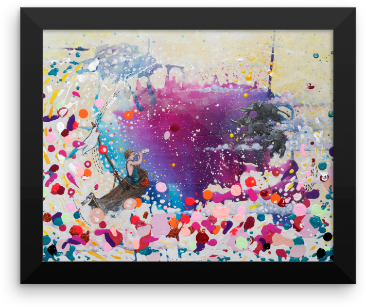 The Day The Sky Elephants Came Fine Art Print - Palette (1000x1000), Png Download