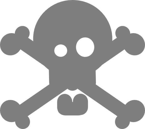 How To Set Use Gray Skull And Crossbones Clipart (600x537), Png Download
