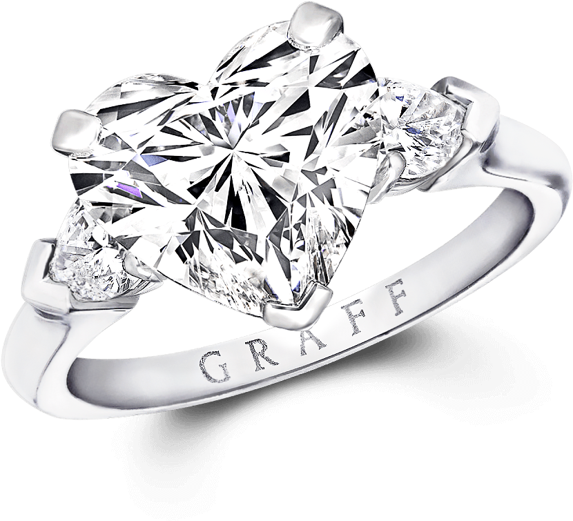 Engagement Ring - Graff Heart Shaped Diamond Ring (2000x2000), Png Download