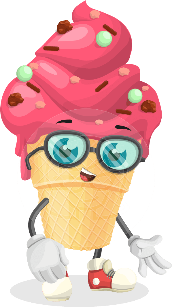 Download Smart Cartoon Character Frosty - Ice Cream Vector Cartoon PNG  Image with No Background 