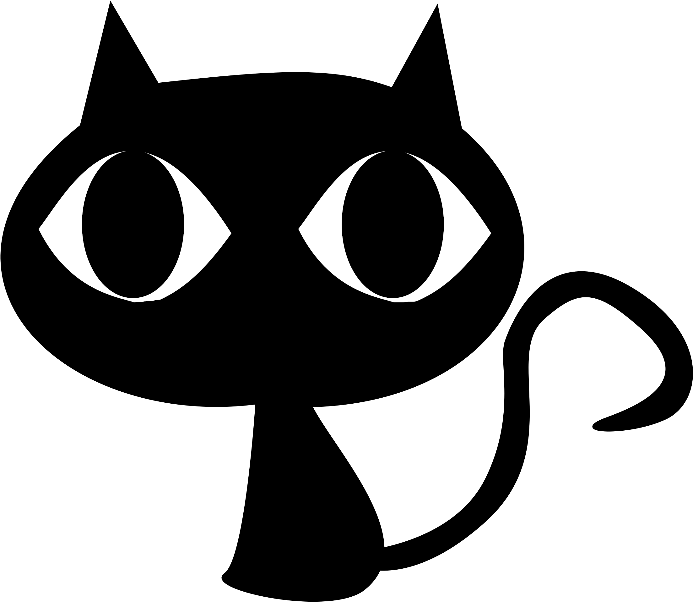 Black Cat Png Transparent - Cute Black Cat Vector (1024x1024), Png Download