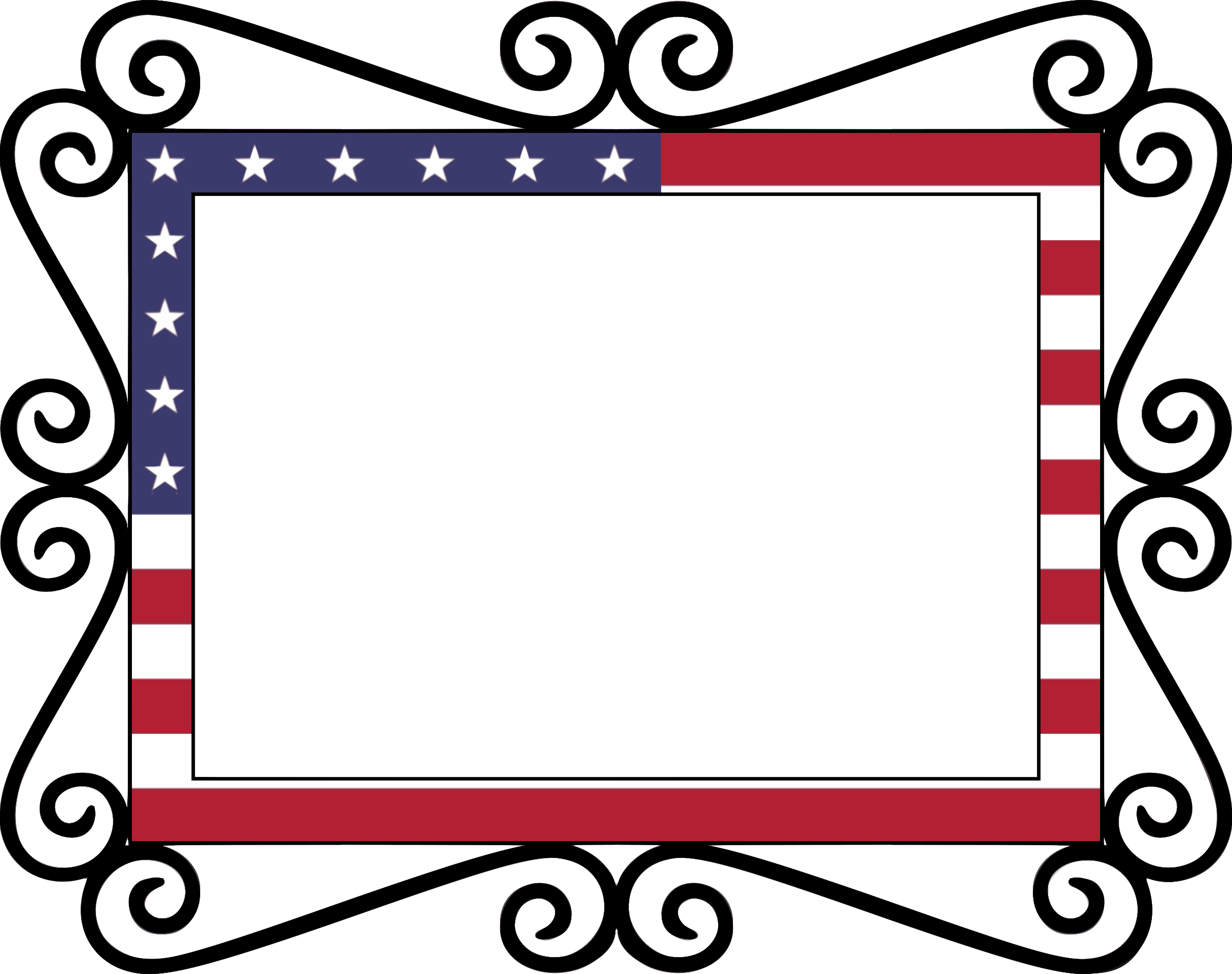 This Free Icons Png Design Of Us Flag Frame (2400x1898), Png Download