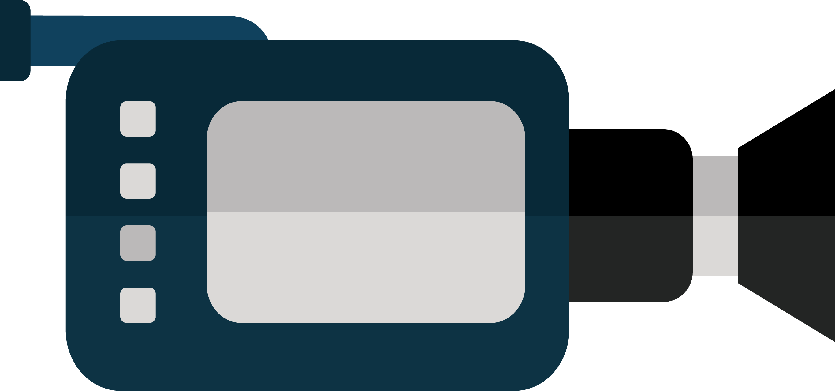 Video Camera Simli Clipart Png - Logo Camera Video Png (2729x1277), Png Download