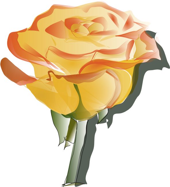 Peach Flower Clipart Sparkle - Yellow Rose Single Gif (605x650), Png Download