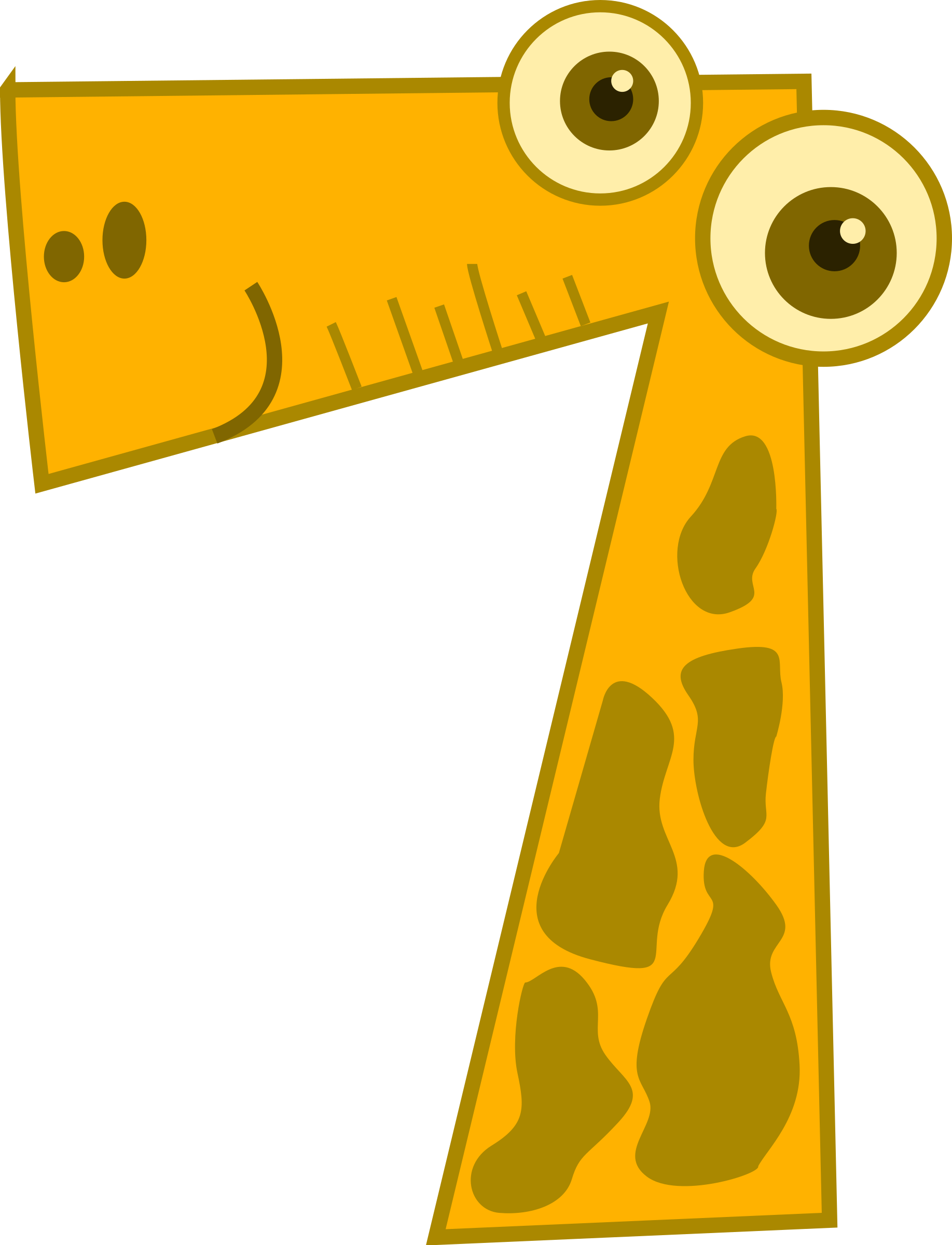 Number Counting Numerical Digit Mathematics Download - Animal Number 7 Clipart (573x749), Png Download