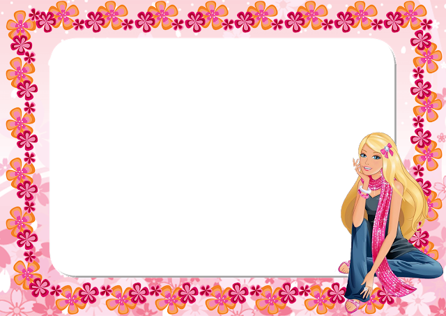 Barbie Clipart Flower - Barbie Borders And Frames (640x453), Png Download